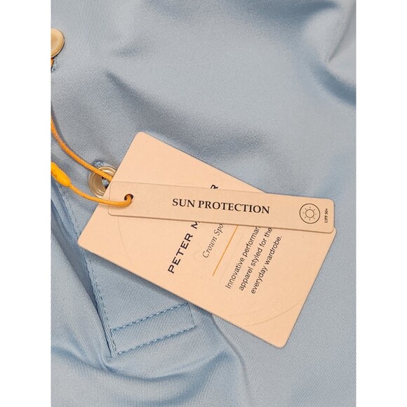 NWT Peter Millar Summer Comfort Polo Shirt Men's 2XL Blue Performance Golf - Picture 6 of 8